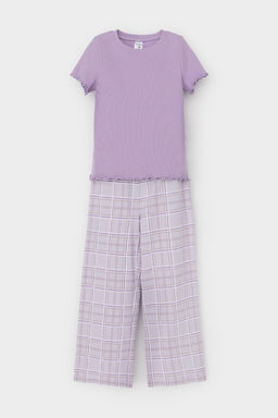 Crockid _ К 1633/лаванда,шотландская клетка пижама дет