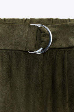 FAUX SUEDE BALLOON TROUSERS