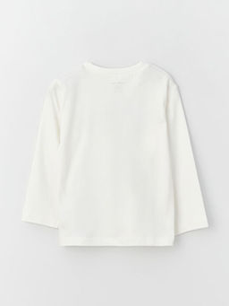 Bisiklet Yaka Bask?l? Uzun Kollu Erkek Bebek Ti??rt - Waikiki фото 3