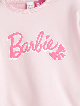 Bisiklet Yaka Barbie Bask?l? K?z Bebek Sweatshirt