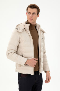 Мужская бежевая кожаная куртка - U.s. polo assn фото 8