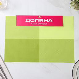 Набор салфеток сервировочных на стол Доляна Настроение, 4 шт, 4530 см, цвет зелёный  фото 2