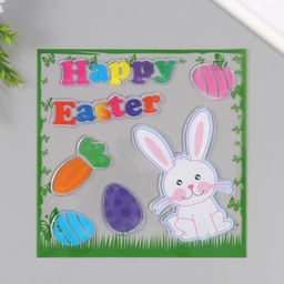 Наклейка на стекло Счастливой Пасхи, силикон, 19.5?19.5 см