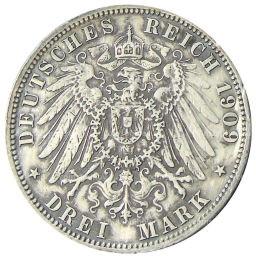 3 марки 1909 года G Германия (Баден)