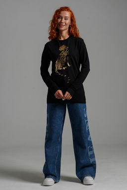 8544 Футболка с длинным рукавом женская (фольга)