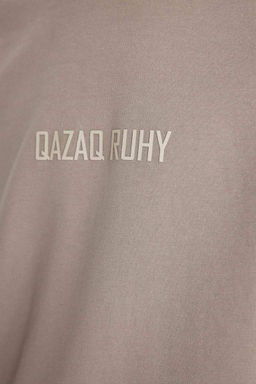 Футболка из плотной ткани с короткими рукавами и круглым вырезом обычного кроя с принтом - Defacto фото 5