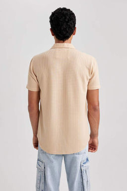 Рубашка приталенного кроя с коротким рукавом - Defacto фото 6