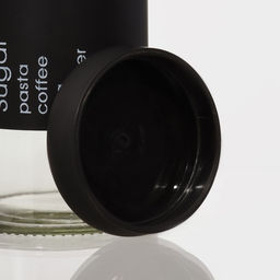 Набор банок стеклянных для сыпучих Трио, 3 предмета: 350/550/750 мл, 9.510.5/15/19.8 см, чёрный - Simaland фото 4