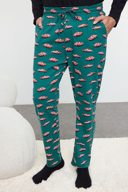 Trendyolmilla Man Siyah Regular Fit Araba Bask?l? Orme %100 Pamuklu Pijama Tak?m? TMNAW25PT00011  фото 4