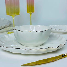 Набор из 6 салатников Lenardi Ванесса Золото 15х6см в под.уп.(х8) Фарфор арт.305-278