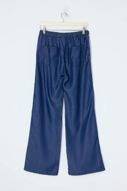 Koyu Mavi Orta Bel More Sustainable %100 Tencel Wide Leg Jeans TWOSS26JE00234 - Trendyolmilla фото 6