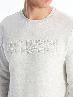 Bisiklet Yaka Uzun Kollu Erkek Kal?n Sweatshirt