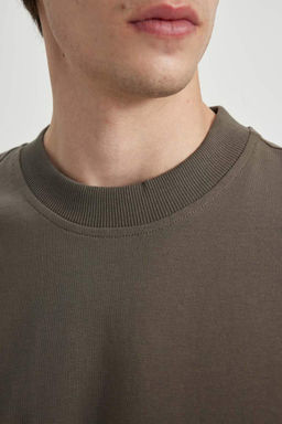 Футболка Oversize с круглым вырезом и короткими рукавами - Defacto фото 8