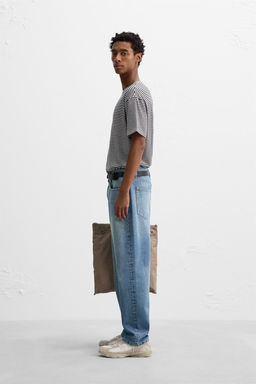 STRIPED COTTON-LINEN T-SHIRT - Zara фото 4