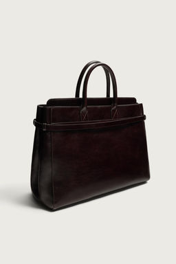 BOLSO SHOPPER PIEL / Marr?n - Zara фото 2