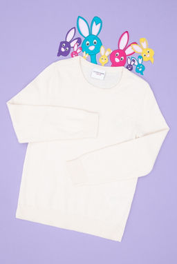 Кремовый базовый свитер для девочек Неожиданная скидка в корзине