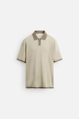 CONTRAST KNIT POLO SHIRT - Zara фото 6