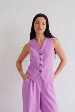 12442 Костюм брючный с жилетом сиреневый - Martichelli фото 3