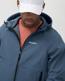 Ветровка спортивная мужская с капюшоном softshell синего цвета 9563S - Mtforce фото 10