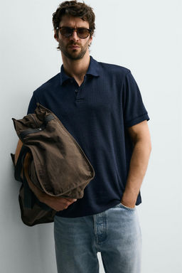 POLO REGULAR FIT JACQUARD RAYAS / Blanco roto - Zara фото 6