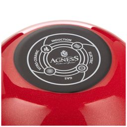 НАБОР МИСОК ЭМАЛИР. С ПЛАСТ.КРЫШК, С ЭФ-ОМ МЕТАЛЛИК СЕРИЯ DELUXE ЦВ:КРАСНЫЙ 4ПР. 1.7/3,0Л. 20/24СМ - Agness фото 5