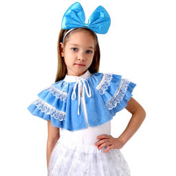 Карнавальный набор Кукла, плюшевая накидка, ободок, рост 98-128 см, голубой