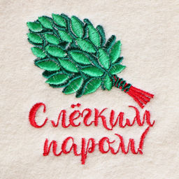 Рукавица для бани с вышивкой С легким паром первый сорт - Добропаровъ фото 5