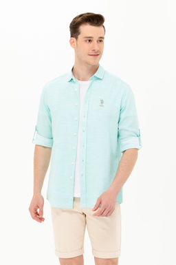 Мужская мятная рубашка с длинным рукавом - U.s. polo assn фото 4