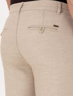 Bej Slim Fit Kordonlu Kanvas Pantolon - Pierre cardin фото 6