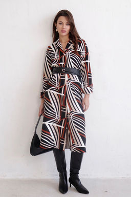 Платье-рубашка с английским воротником принт - Martichelli фото 274