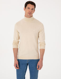 Bej Slim Fit Basic Kazak