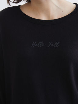 Bisiklet Yaka Bask?l? Kad?n Pijama Tak?m?