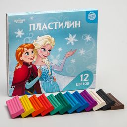 Пластилин 12 цветов 180 г Эльза и Анна, Холодное сердце