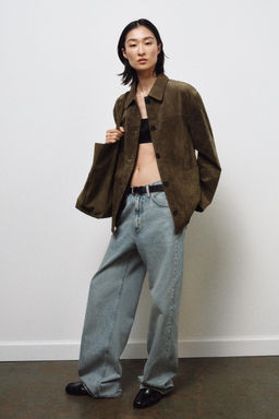 SUEDE LEATHER JACKET WITH POCKETS ZW COLLECTION LIMITED EDITION - Zara фото 2