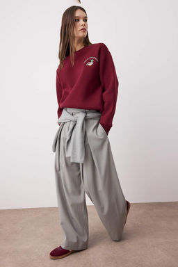 TRENDYOLMILLA Tas Animal Nak?sl? Regular/Normal Kal?p Kal?n Ici Polarl? Orme Sweatshirt TWOAW24SW00196  фото 17