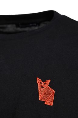 TRENDYOL MAN Siyah Oversize Bisiklet Yaka K?sa Kol Tilki Nak?sl? %100 Pamuklu T-Shirt TMNSS23TS00182 - Trendyolmilla фото 7