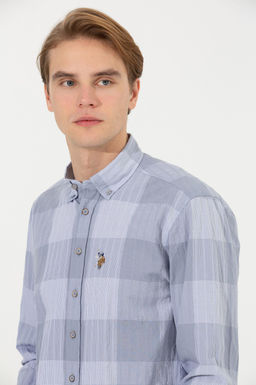 U. S. Polo Assn / Мужская серая рубашка в шотландскую клетку