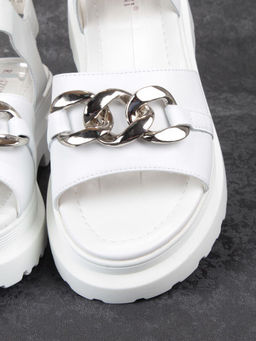 08-PEAG03-1 WHITE Босоножки женские (натуральная кожа) - Фабричный китай фото 11