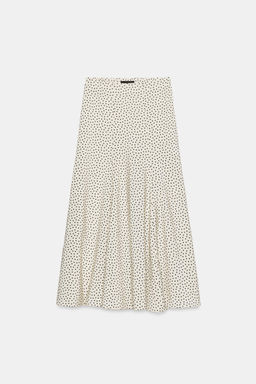 FALDA MIDI FLUIDA LUNARES / Crudo / Negro - Zara фото 5