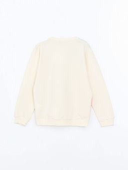 Bisiklet Yaka Bask?l? K?z ?ocuk Sweatshirt - Waikiki фото 3