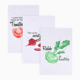 Набор кухонных полотенец Доляна Овощи 40х603см, 3 шт, 100% пэ  фото 2