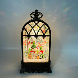 Новогодний декор стекло - Окно 25 см (свет, музыка) (арт. C)