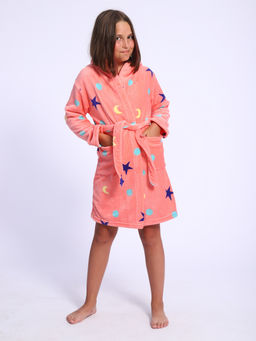 Халат подростковый из ультрасофта "Нежность" коралл