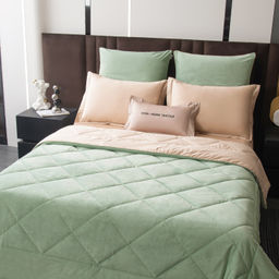 Комплект постельного белья на резинке Сатин Velvet Premium с Одеялом VPR012 180*200*25;160*200*25;140*200*25 Евро 4 Наволочки