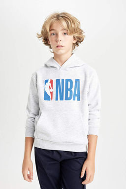 Толстая толстовка с капюшоном и надписью NBA для мальчиков