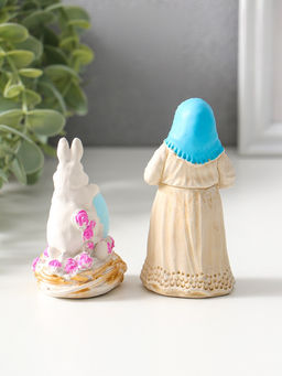 Набор фигурок пасхальных 2 шт. К празднику, девушка 9?4 см, заяц с яйцом 8?4 см