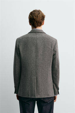 100% WOOL TEXTURED BLAZER AARON LEVINE X ZARA  фото 3
