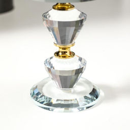 Стеклянный подсвечник на 1 свечу «Золотые камешки», ножка с кристаллами, 16.5×7.5×7.5 см
