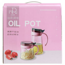 Кувшин (емкость) стеклянный для масла, уксуса и молока 0,65л, д9,5см, h18см + банка стеклянная для специй 0,4л, д9,5см, h10,7см, с ложкой, пластмассовые цветные крышки с ручкой, в цветной коробке (Китай) - Домашняя мода фото 6