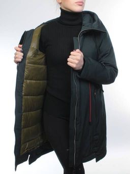 18602 DK. GREEN Пальто демисезонное женское (100 гр. синтепон)
